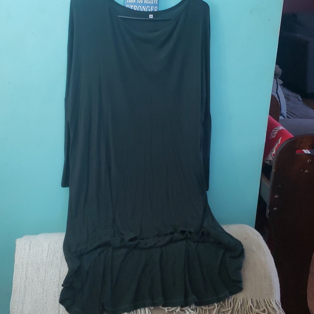 Shein high low tunic hunter green